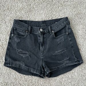 American Eagle Outfitters Black Distressed Women's Shorts